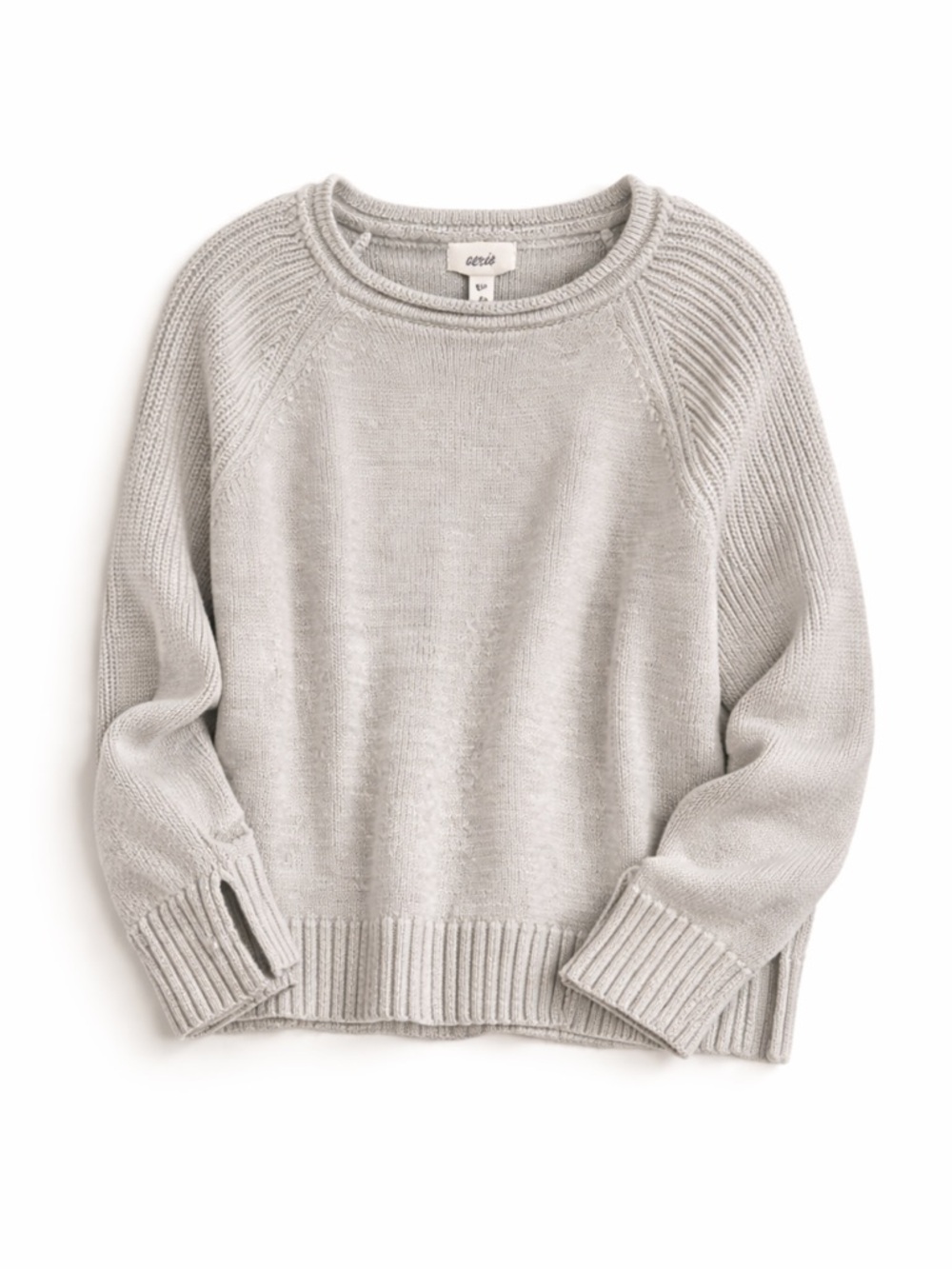 Aerie Soft Knit Sweater | Light Gray | Crewneck | Size Small